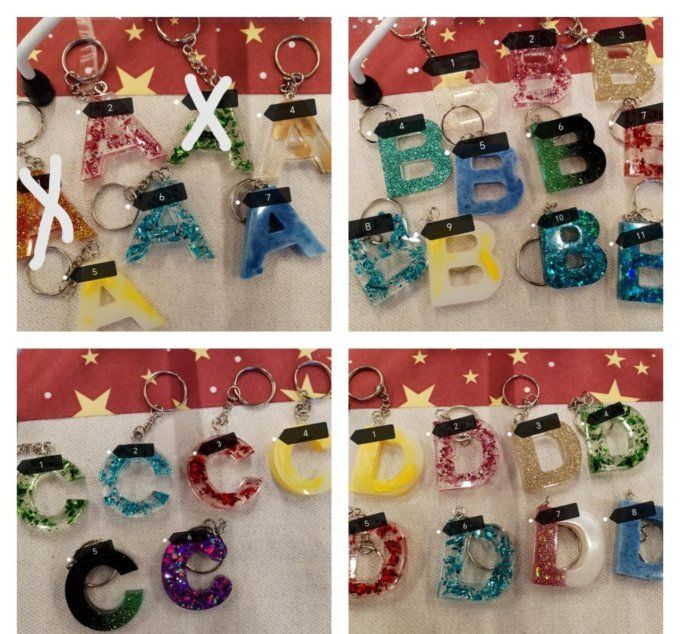  porte clé lettre alphabet 