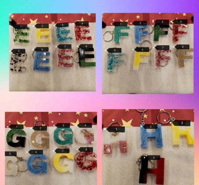  porte clé lettre alphabet 