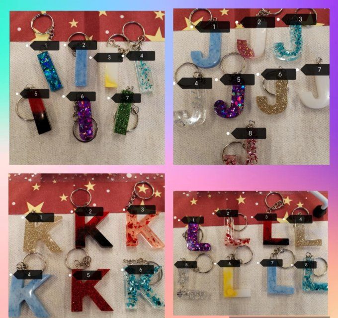  porte clé lettre alphabet 