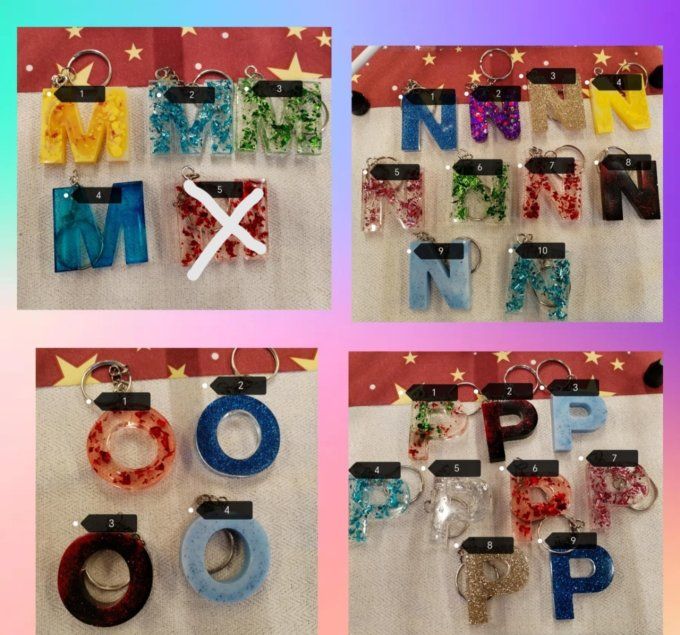  porte clé lettre alphabet 